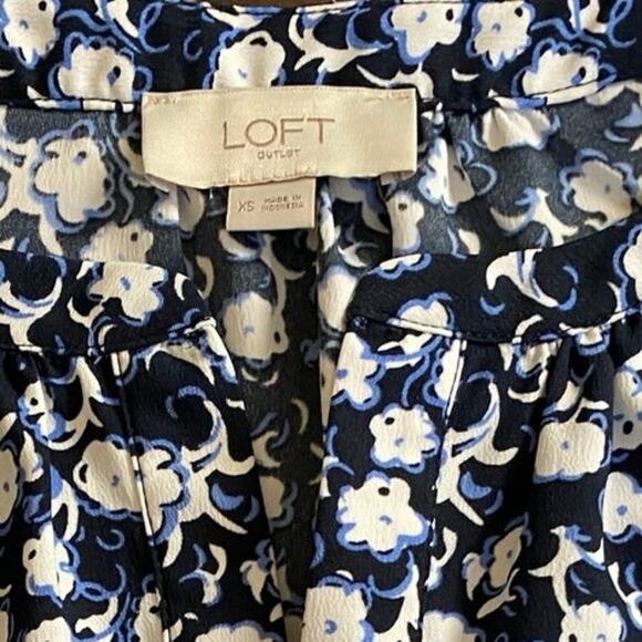 LOFT Outlet Women's Floral Georgette Prairie Mini Dress -‎ XS EUC - Picture 7 of 13
